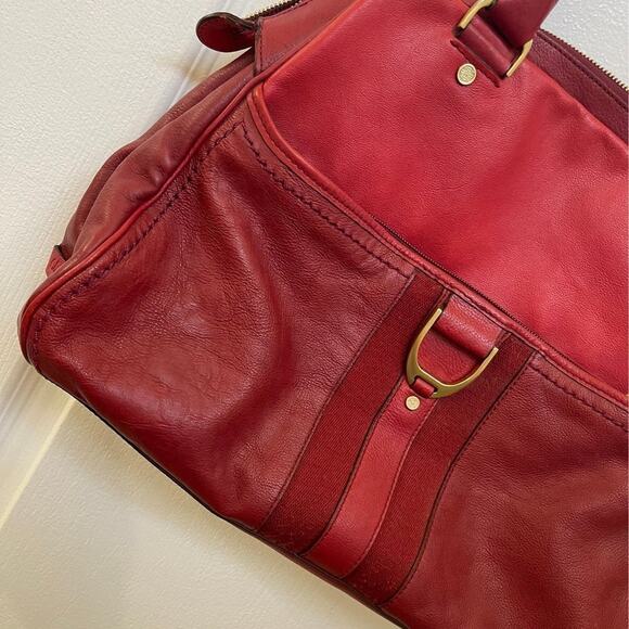 Cole Haan satchel red two toned leather - Picture 2 of 12